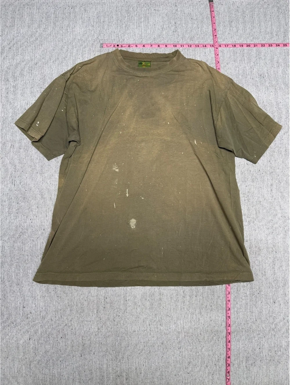 Hillside Select 2XL Olive Green Cotton T-Shirt with Distress